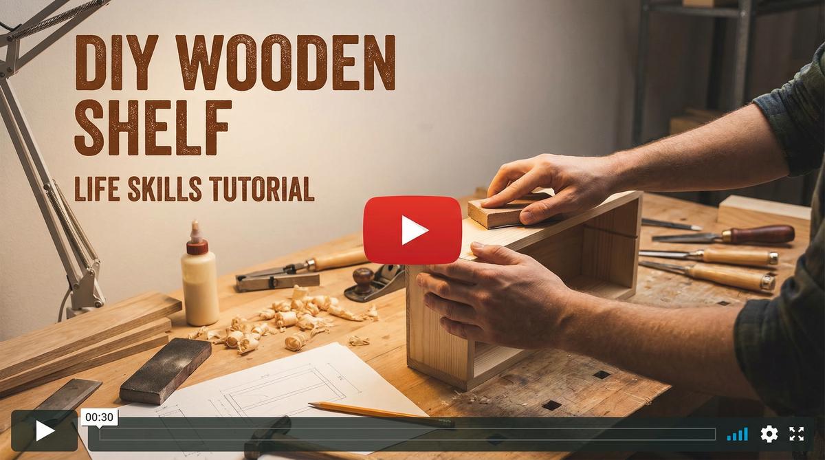 91网-91网DIY视频教程：废旧木板改造成精美书架全过程